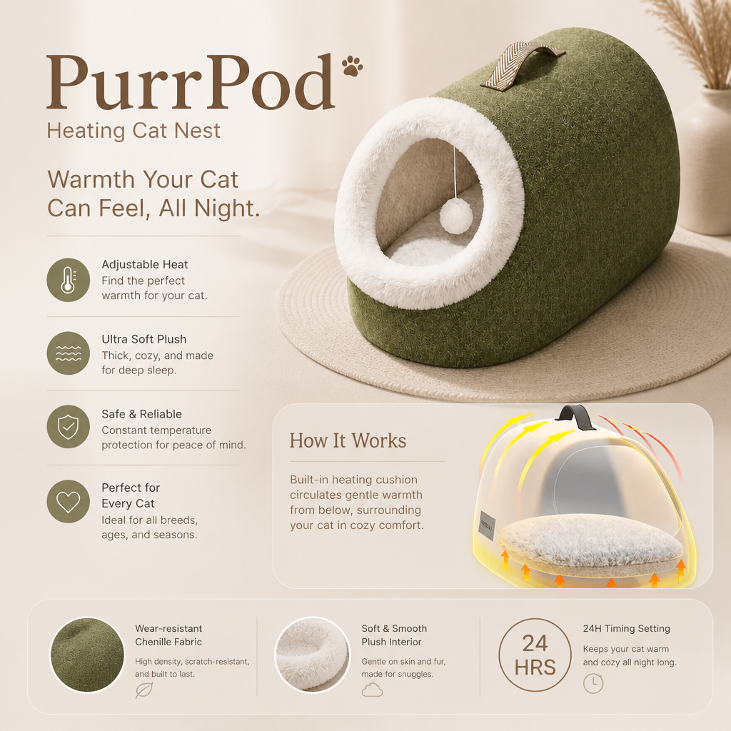 PurrPod™ Heating Cat Nest